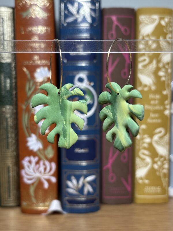 Lilianne earrings - Boucles d'oreilles Feuille Monstera